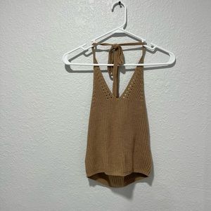 Crochet halter coastal cowgirl grandma country knit NWOT never worn cute